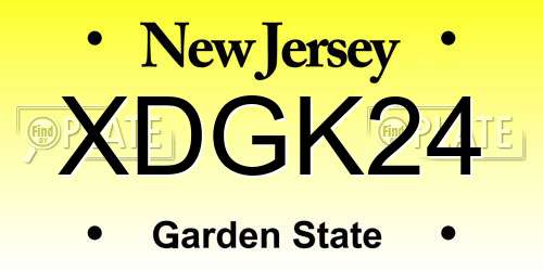 XDGK24 New Jersey License Plate