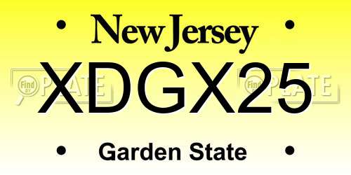 XDGX25 New Jersey License Plate