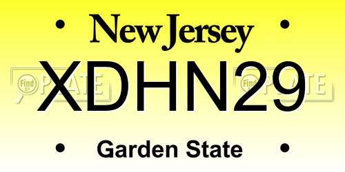 XDHN29 New Jersey License Plate