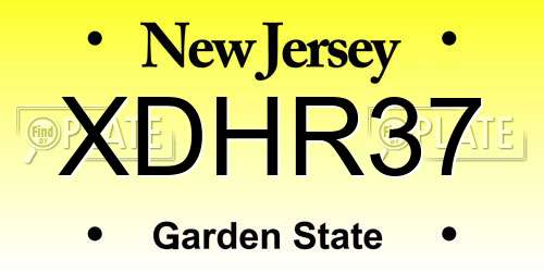 XDHR37 New Jersey License Plate