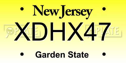 XDHX47 New Jersey License Plate