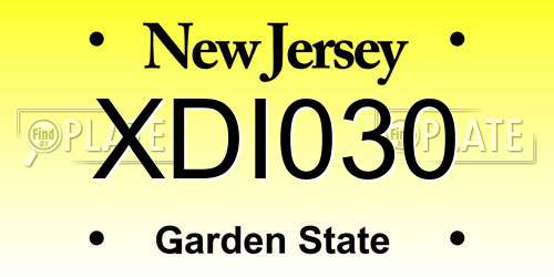 XDI030 New Jersey License Plate