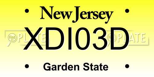 XDI03D New Jersey License Plate