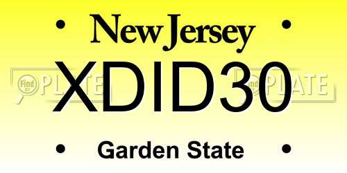 XDID30 New Jersey License Plate