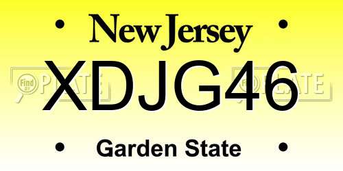 XDJG46 New Jersey License Plate
