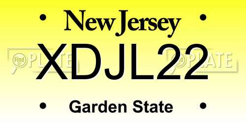 XDJL22 New Jersey License Plate