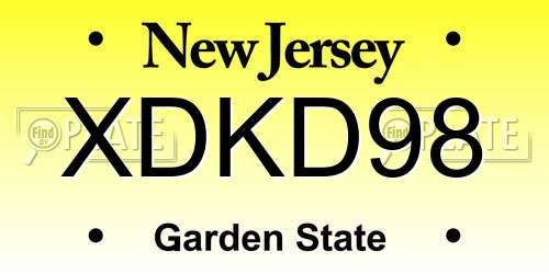 XDKD98 New Jersey License Plate