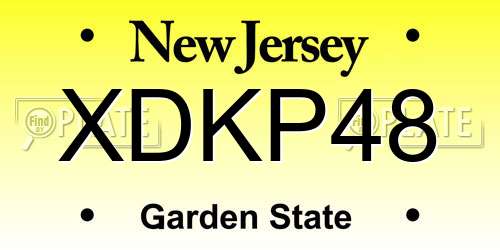 XDKP48 New Jersey License Plate