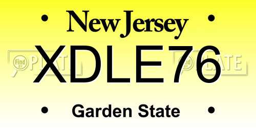 XDLE76 New Jersey License Plate
