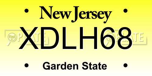 XDLH68 New Jersey License Plate