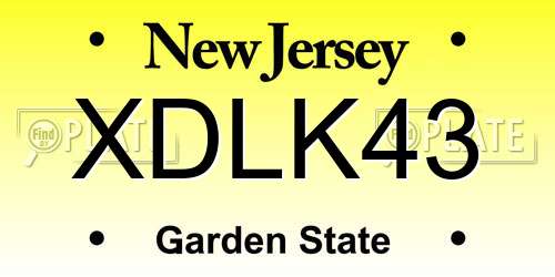 XDLK43 New Jersey License Plate
