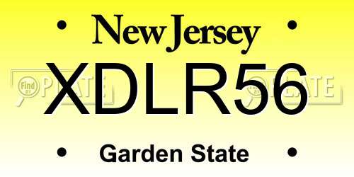 XDLR56 New Jersey License Plate