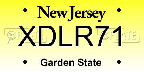 XDLR71 New Jersey License Plate