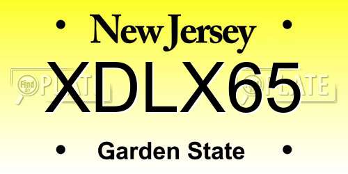 XDLX65 New Jersey License Plate