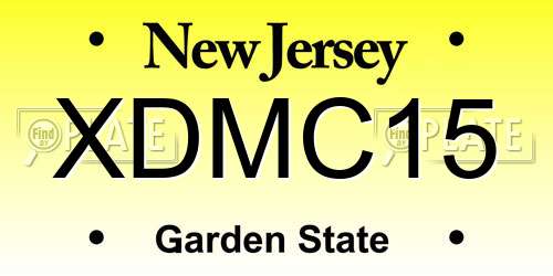 XDMC15 New Jersey License Plate