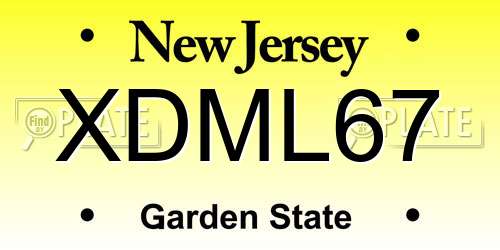 XDML67 New Jersey License Plate
