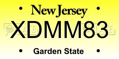 XDMM83 New Jersey License Plate