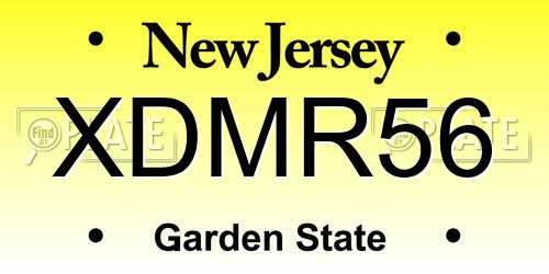 XDMR56 New Jersey License Plate