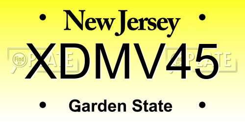 XDMV45 New Jersey License Plate