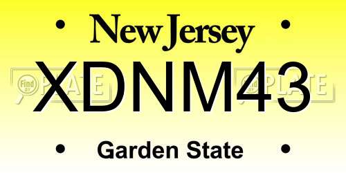 XDNM43 New Jersey License Plate
