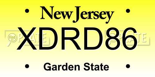 XDRD86 New Jersey License Plate