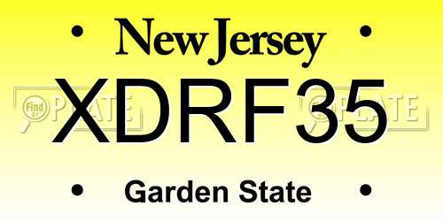 XDRF35 New Jersey License Plate
