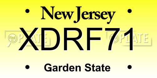 XDRF71 New Jersey License Plate