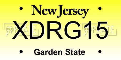 XDRG15 New Jersey License Plate