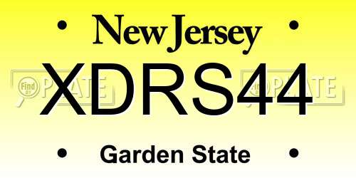 XDRS44 New Jersey License Plate