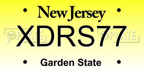 XDRS77 New Jersey License Plate