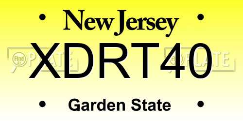 XDRT40 New Jersey License Plate