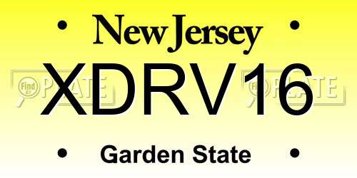 XDRV16 New Jersey License Plate