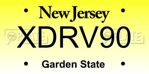 XDRV90 New Jersey License Plate