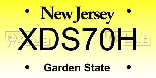 XDS70H New Jersey License Plate