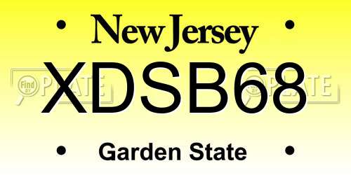 XDSB68 New Jersey License Plate