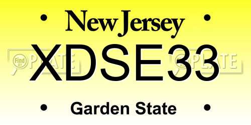XDSE33 New Jersey License Plate
