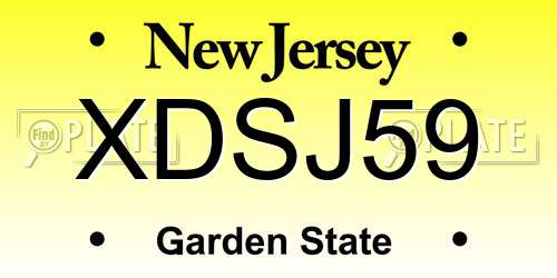 XDSJ59 New Jersey License Plate