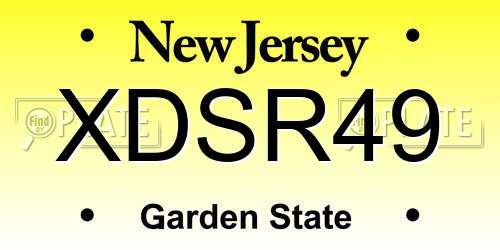 XDSR49 New Jersey License Plate