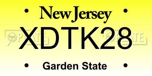 XDTK28 New Jersey License Plate