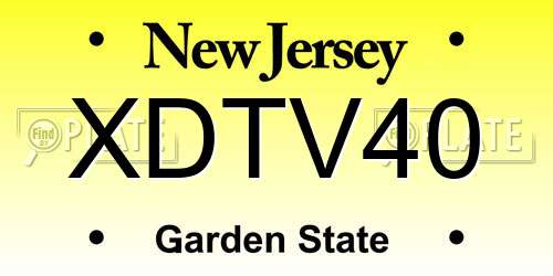 XDTV40 New Jersey License Plate