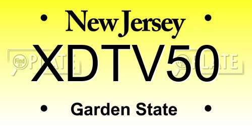 XDTV50 New Jersey License Plate