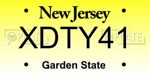 XDTY41 New Jersey License Plate
