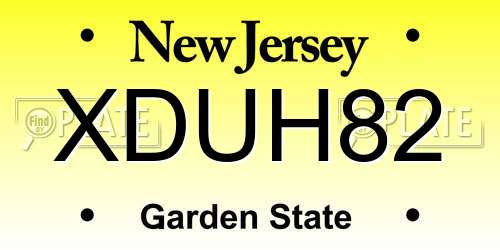 XDUH82 New Jersey License Plate