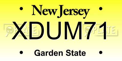 XDUM71 New Jersey License Plate