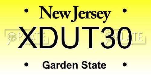 XDUT30 New Jersey License Plate
