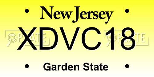 XDVC18 New Jersey License Plate
