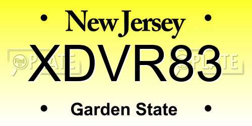 XDVR83 New Jersey License Plate