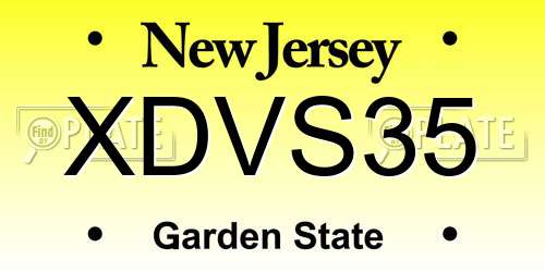 XDVS35 New Jersey License Plate