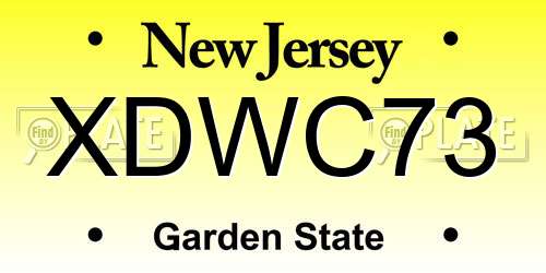 XDWC73 New Jersey License Plate