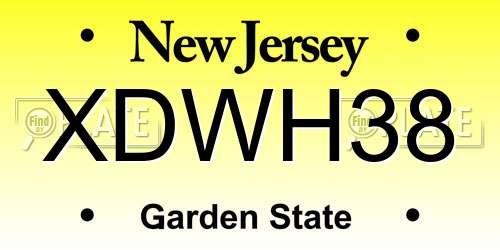 XDWH38 New Jersey License Plate
